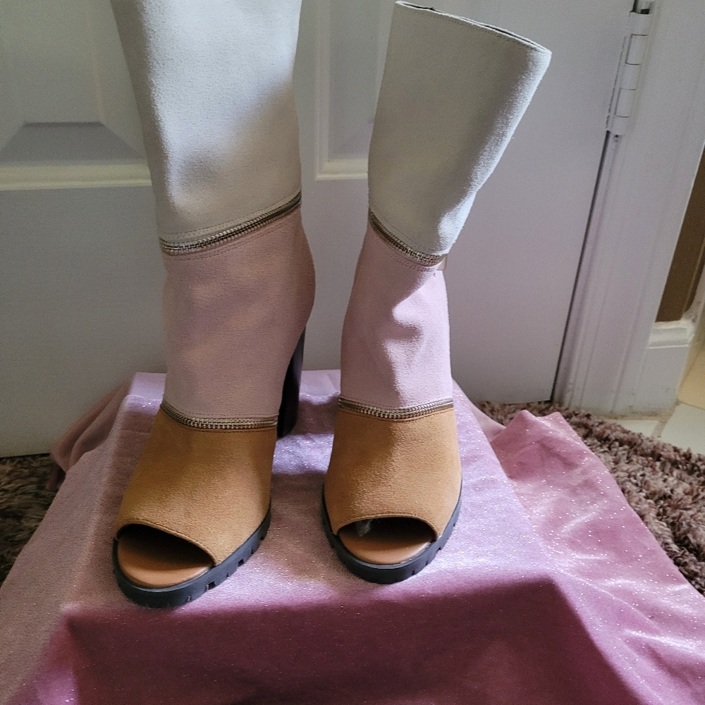 Multi Color Open Toe Boots - image 1